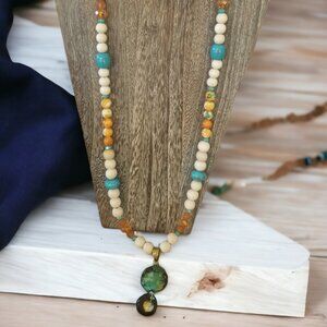 Tropical sunrise choker with pendant